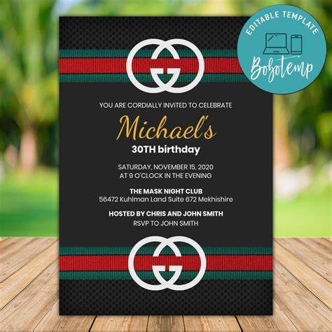 Gucci Party Invitations 